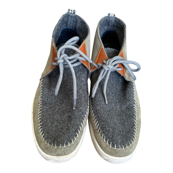 Pendleton Men’s Size 9.5 La Brea Gray Mid Sneakers Vibram Wool Blend - Picture 1 of 8